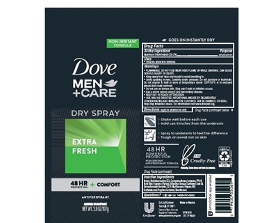 Dovemenextrafreshdrysprayap (Dove Men+care Dry Spray Extra Fresh 48hr+comfort Antiperspirant)